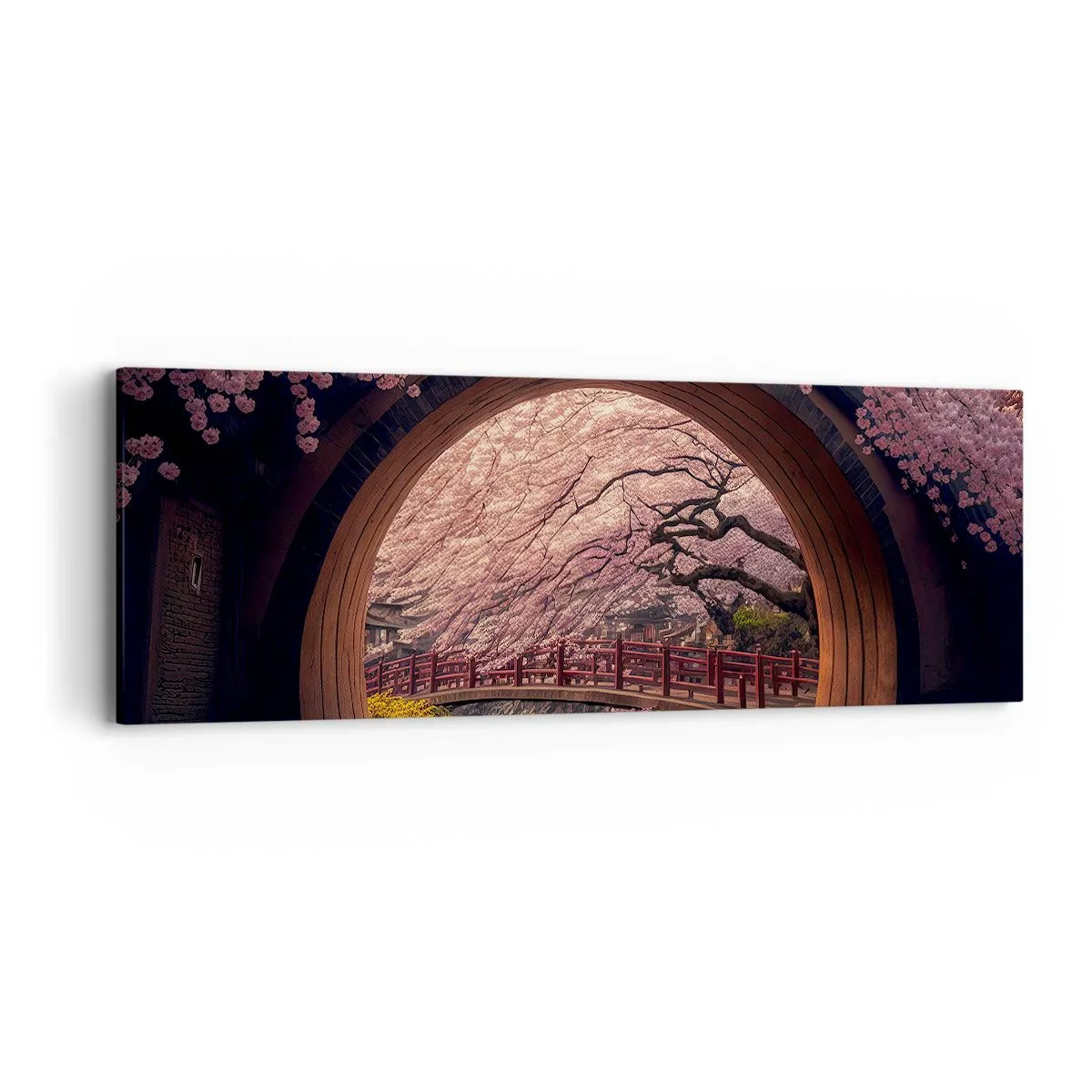 Quadro em tela - Primavera japonesa - 90x30 cm