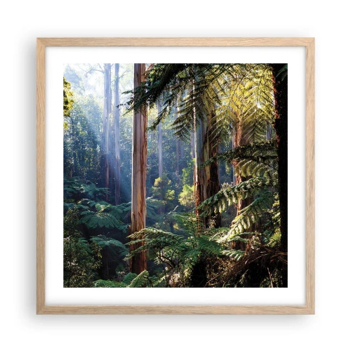 Pôster com moldura de carvalho claro - Um conto de fadas da floresta - 50x50 cm