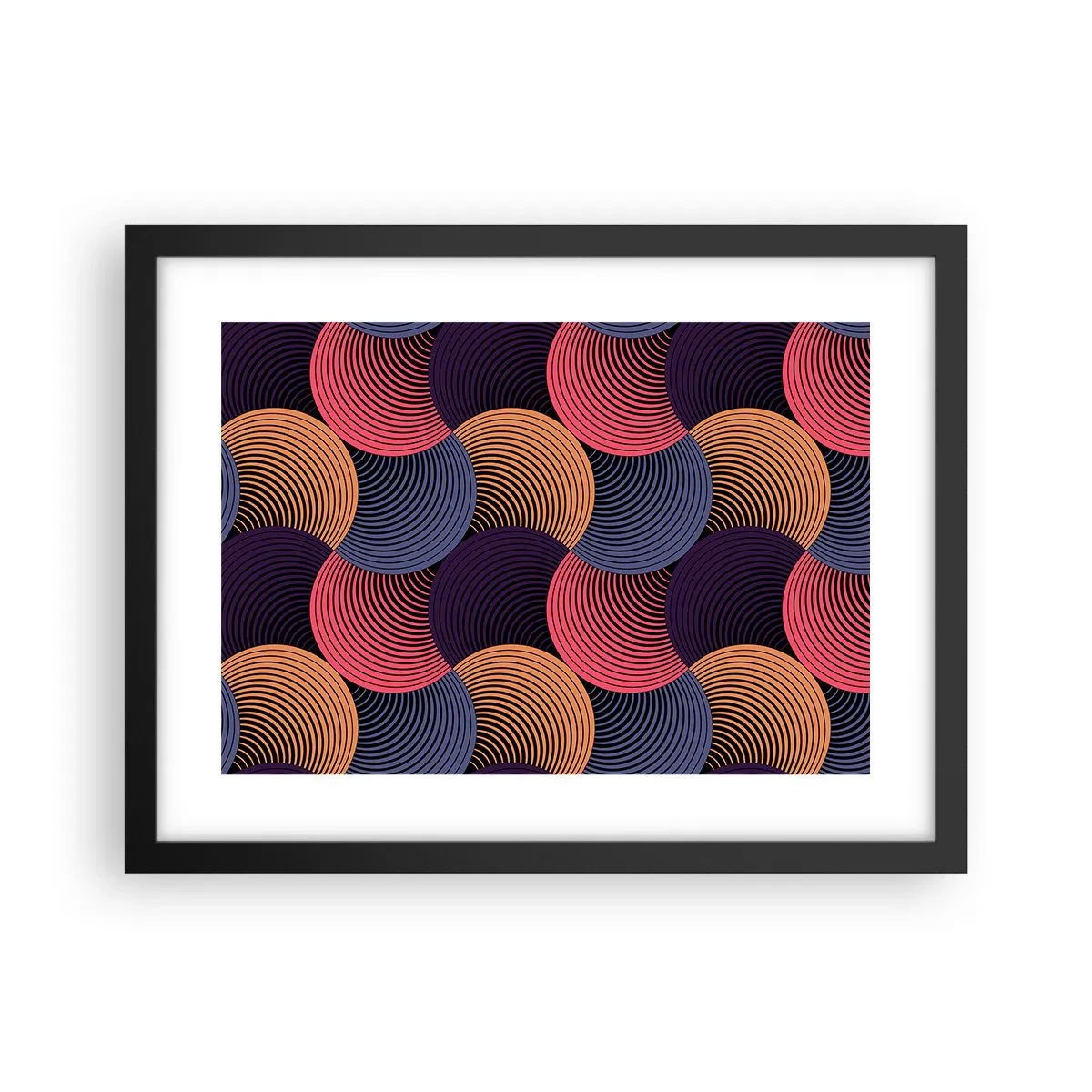 Pôster com moldura preta - Num ritmo circular - 40x30 cm