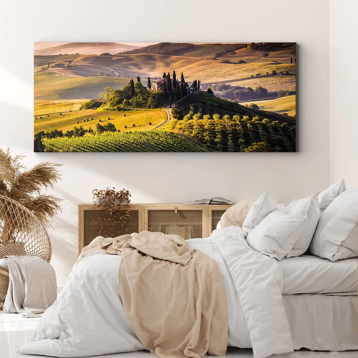 Quadro em tela - Arcádia - Paisagem toscana - 160x50 cm