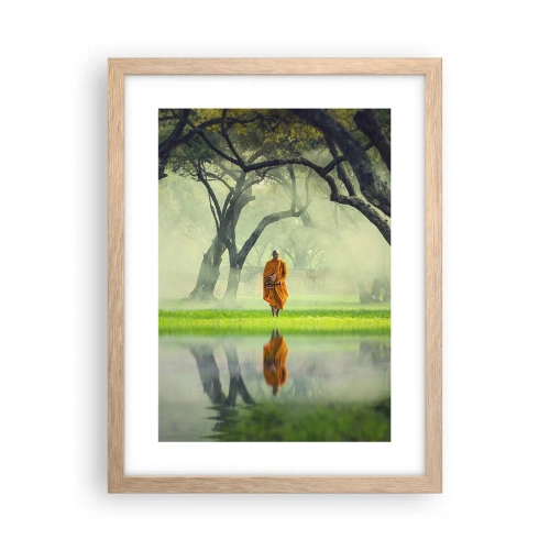 Pôster com moldura de carvalho claro - A caminho da iluminação - 30x40 cm