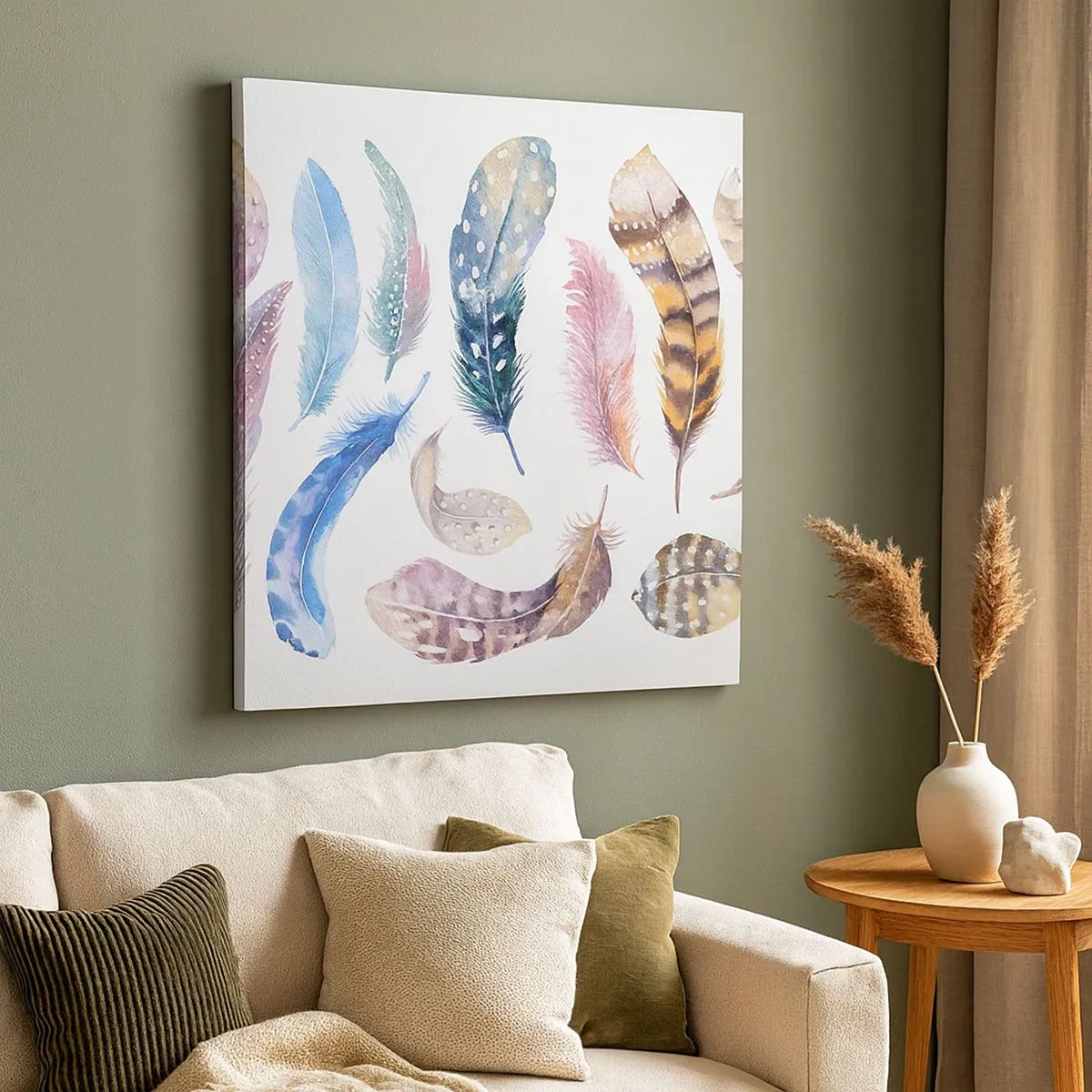 Quadro em tela - Leve, heterogéneo e multicolorido - 30x30 cm