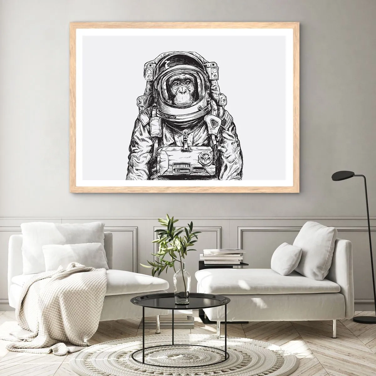 Pôster com moldura de carvalho claro - Evolução alternativa - 91x61 cm