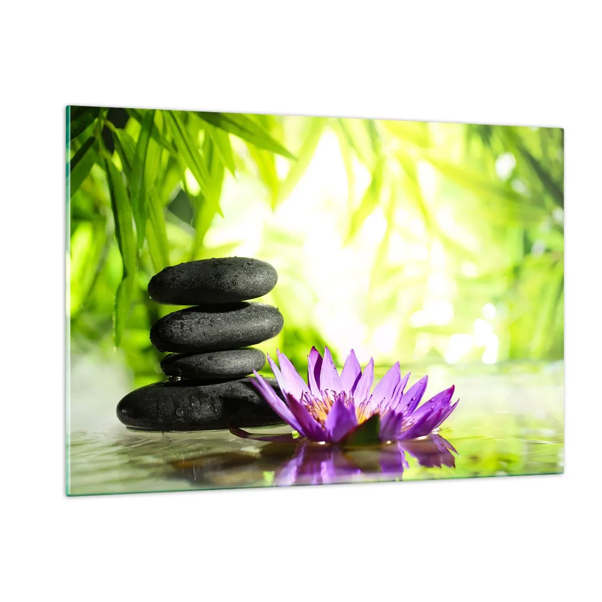 Quadro em vidro - Em um arbusto de bambu - 120x80 cm