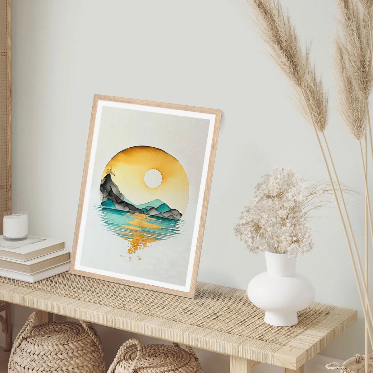 Pôster com moldura de carvalho claro - No círculo da beleza - 50x70 cm