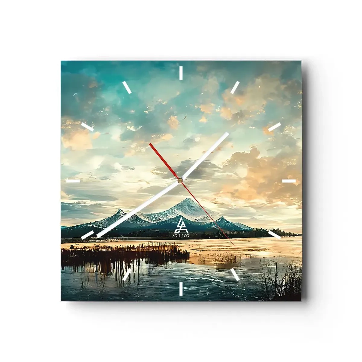Relógio de parede - Relógio em vidro - Sob a proteção do céu - 30x30 cm