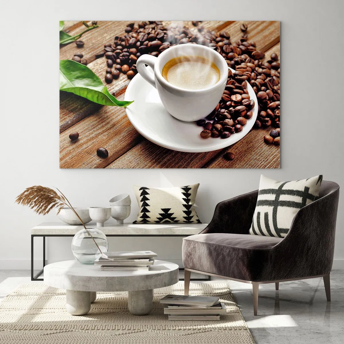 Quadro em vidro - Pausa para um café - 100x70 cm