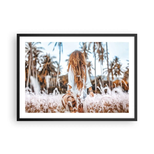 Pôster com moldura preta - Nascida da maciez da relva - 70x50 cm