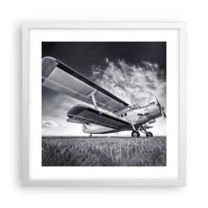 Pôster em moldura branca - Andarilho alado - 40x40 cm