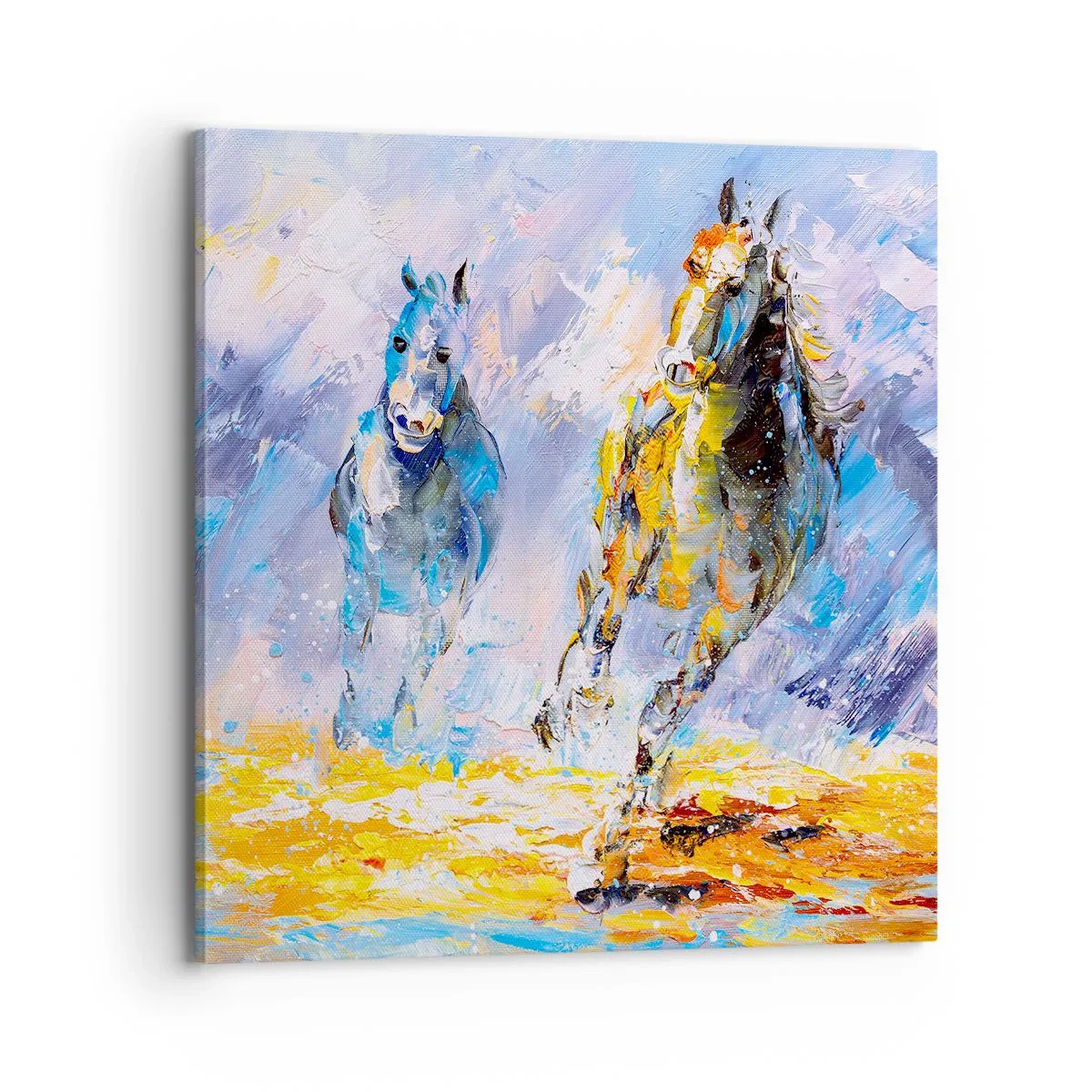 Quadro em tela - Galopando através do brilho - 70x70 cm