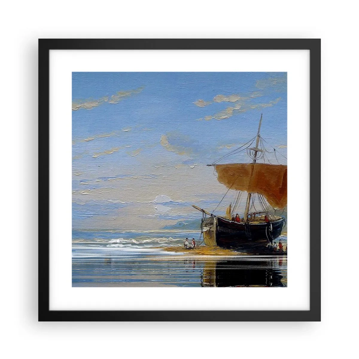 Pôster com moldura preta - Água, terra, ar - 40x40 cm