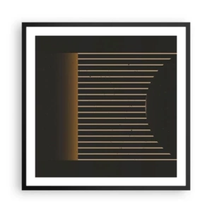Pôster com moldura preta - Explorar a escuridão - 60x60 cm