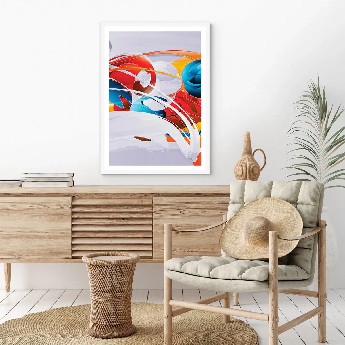 Pôster em moldura branca - A dança dos elementos da natureza - 70x100 cm