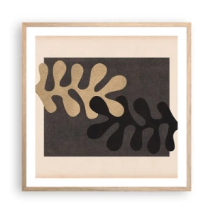 Pôster com moldura de carvalho claro - Ausência e complemento - 60x60 cm