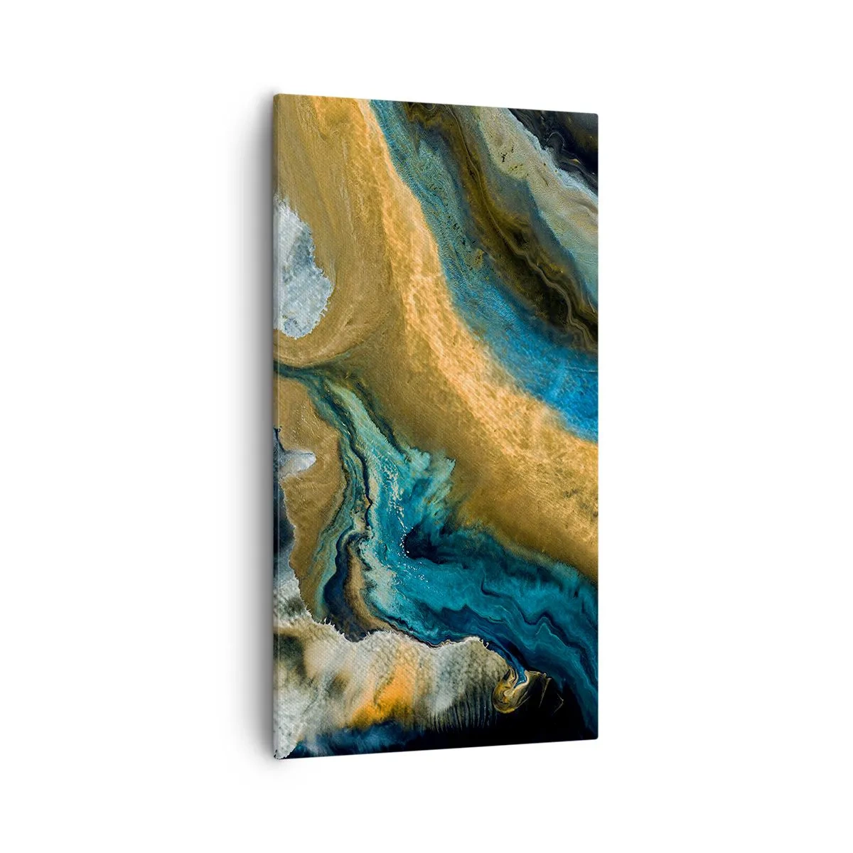 Quadro em tela - Azul – amarelo – influências mútuas - 55x100 cm