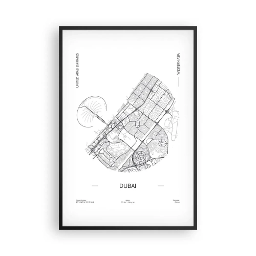 Pôster com moldura preta - Anatomia de Dubai - 61x91 cm