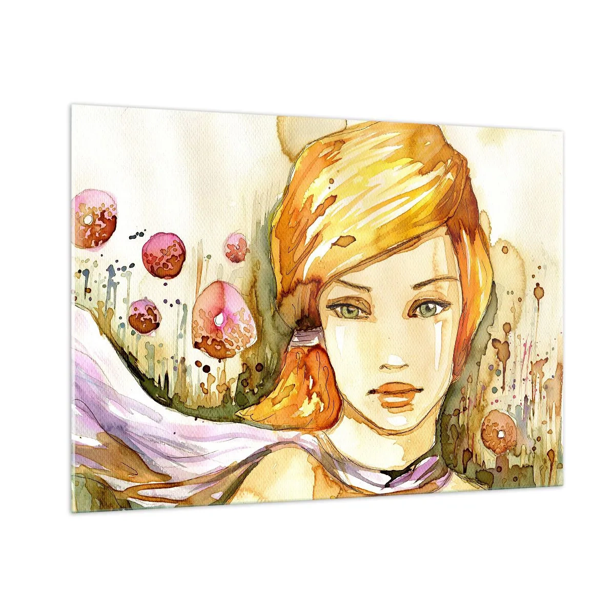 Quadro em vidro - Um olhar esmeralda que acalma a raiva - 100x70 cm