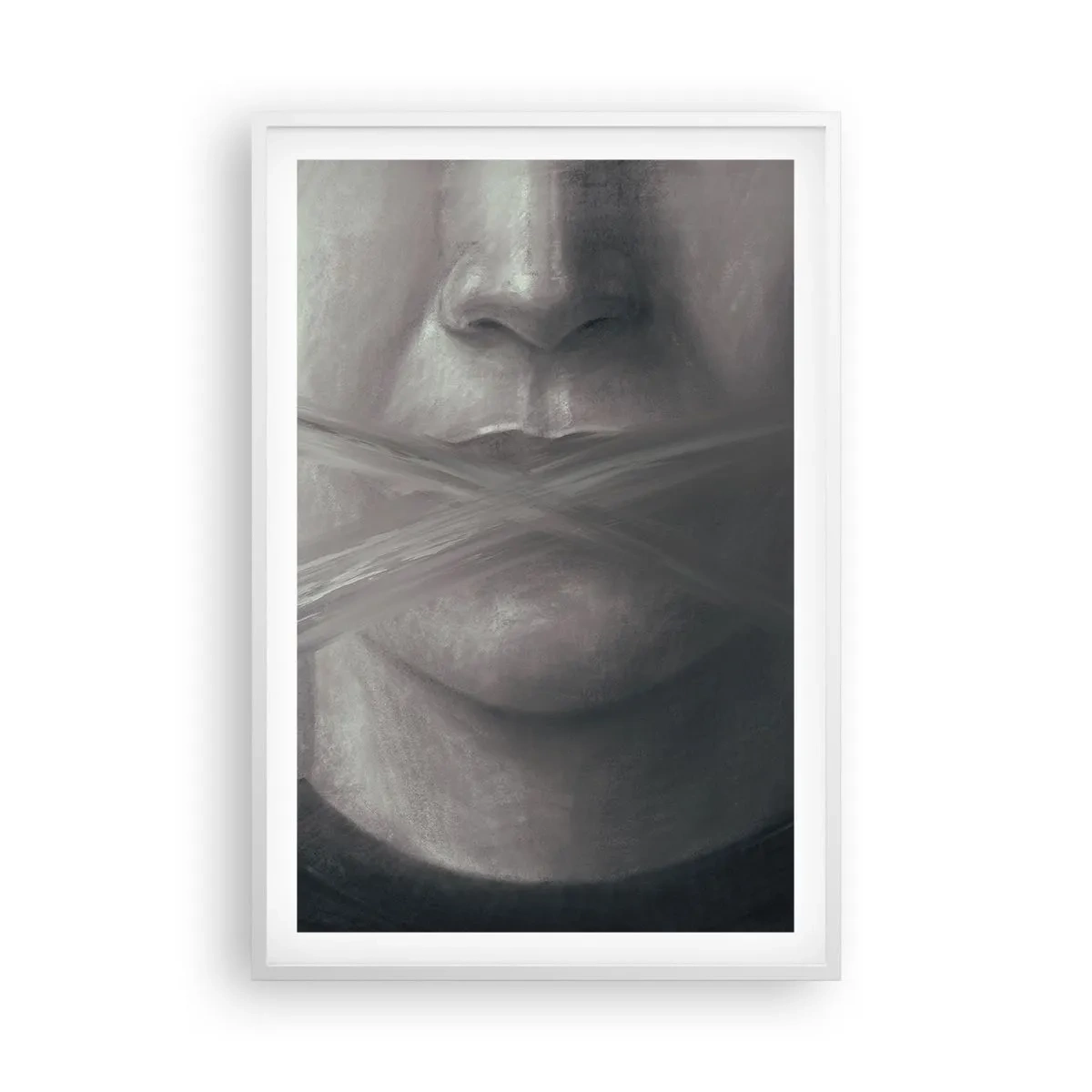 Pôster em moldura branca - Nem uma palavra - 61x91 cm