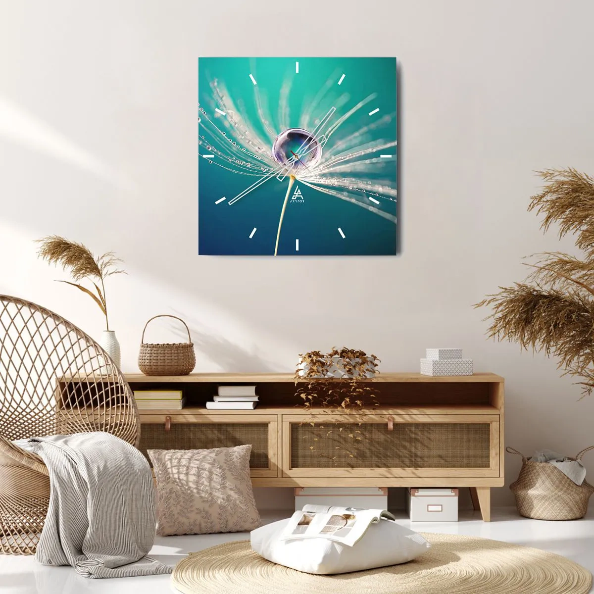 Relógio de parede - Relógio em vidro - Momento místico - 40x40 cm
