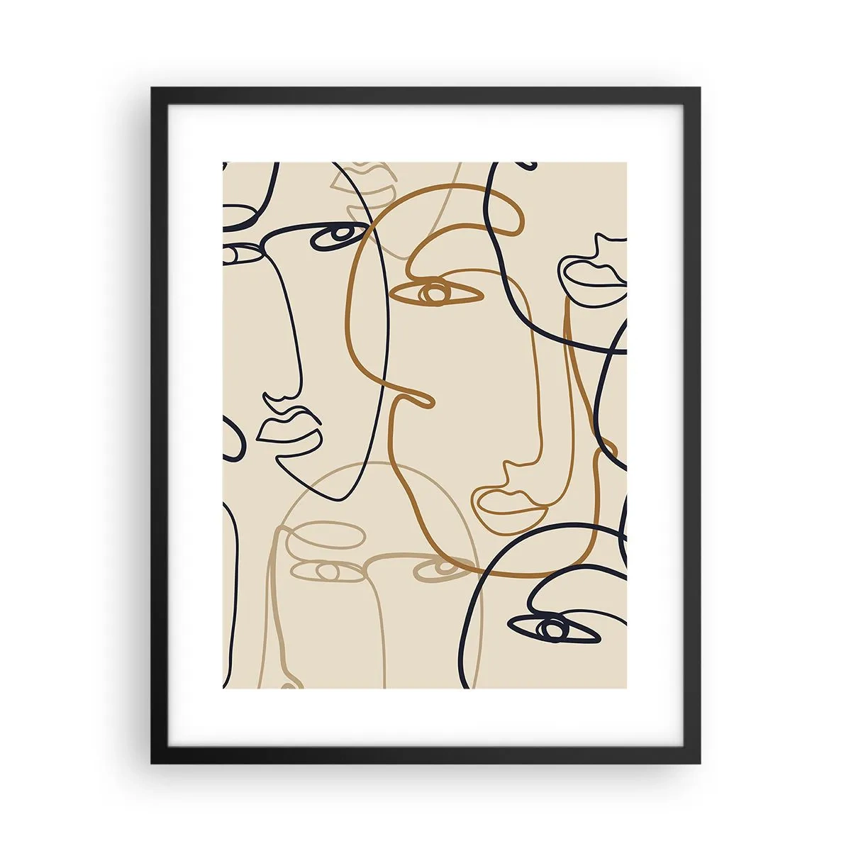 Pôster com moldura preta - Retrato multiplicado - 40x50 cm