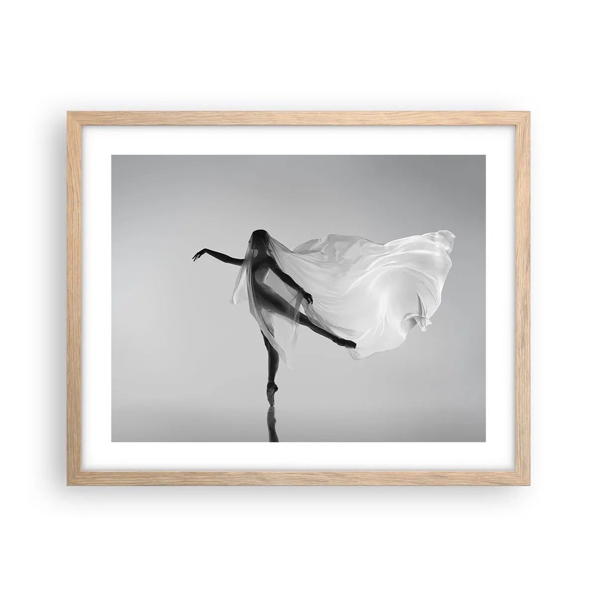 Pôster com moldura de carvalho claro - Leveza e graça - 50x40 cm