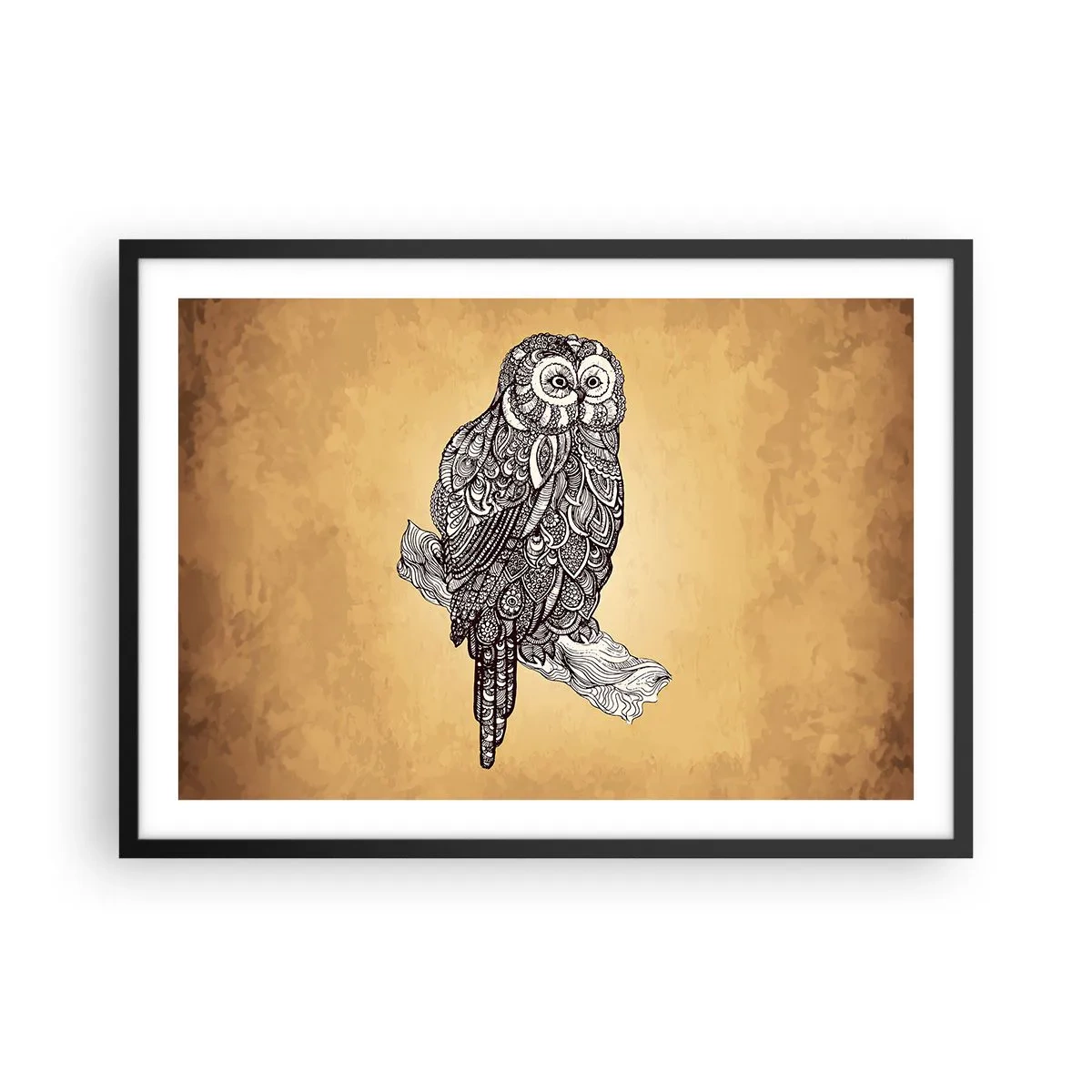 Pôster com moldura preta - Ornamentos intrincados de sabedoria - 70x50 cm