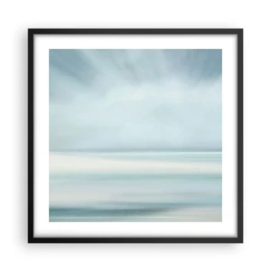Pôster com moldura preta - Paz ao horizonte - 50x50 cm