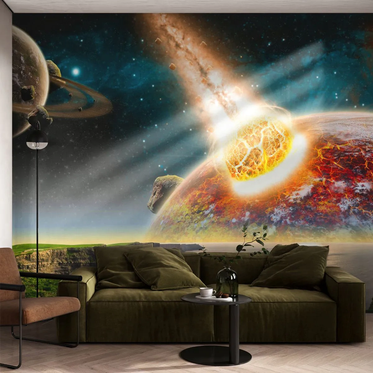 Papel de Parede Premium Sand - Drama espacial - Abstração, Paisagem, Cosmos - 400x280 cm
