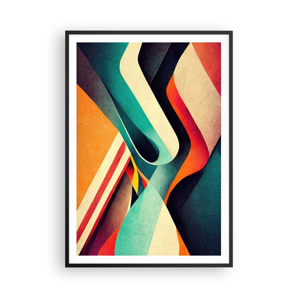 Pôster com moldura preta - Composição intensa - 70x100 cm