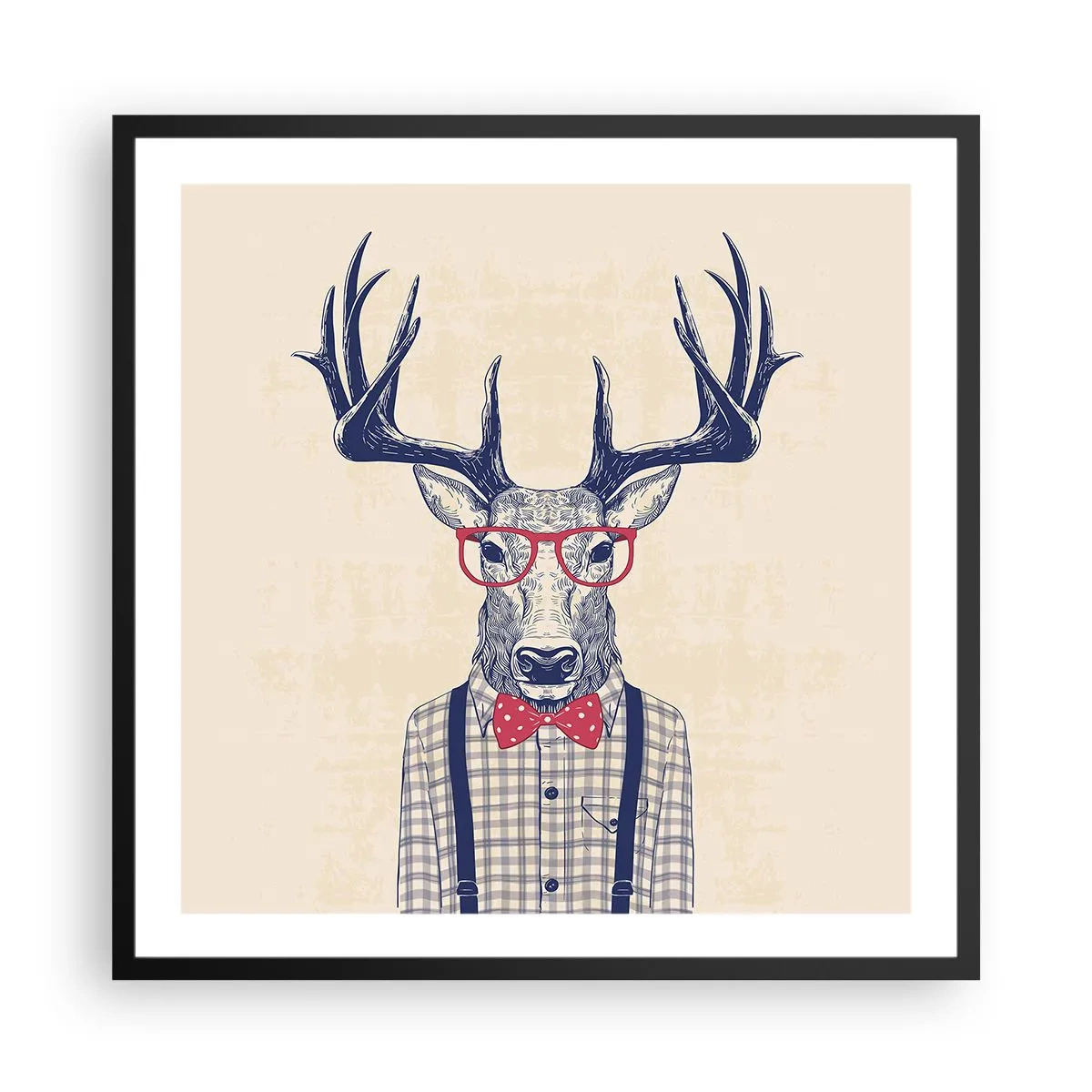 Pôster com moldura preta - Extravagância engraçada - 60x60 cm