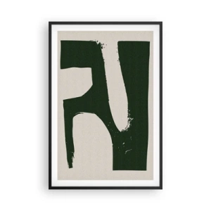 Pôster com moldura preta - Baías de branco - 61x91 cm