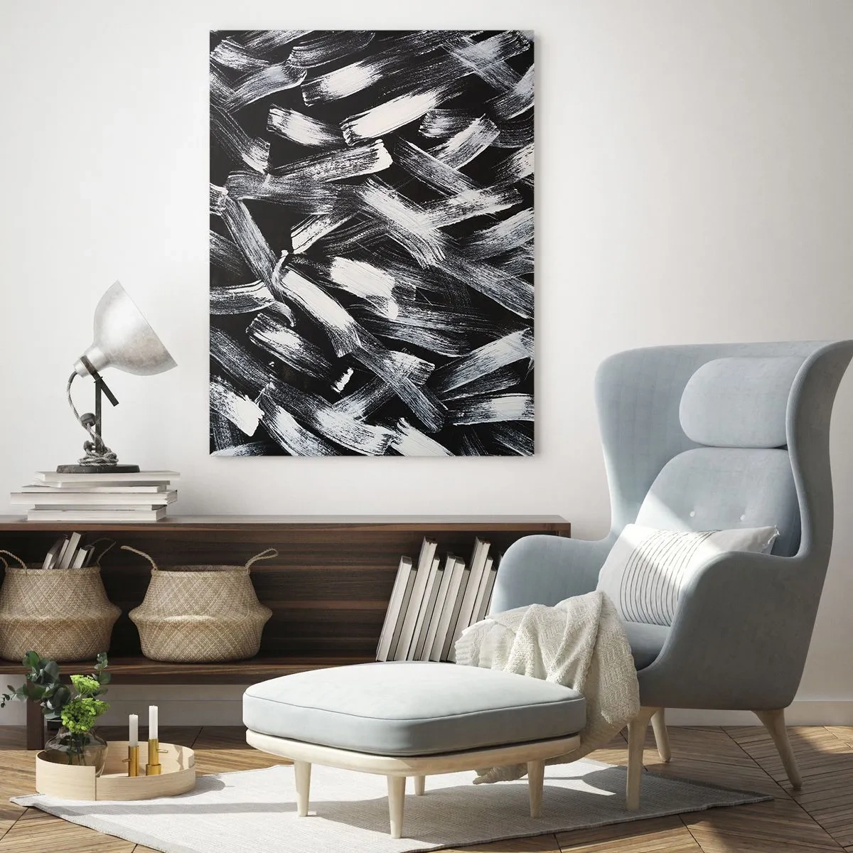 Quadro em vidro - Abstração no espírito industrial - 50x70 cm