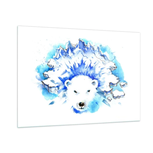 Quadro em vidro - O Rei do Ártico em uma coroa de gelo - 100x70 cm