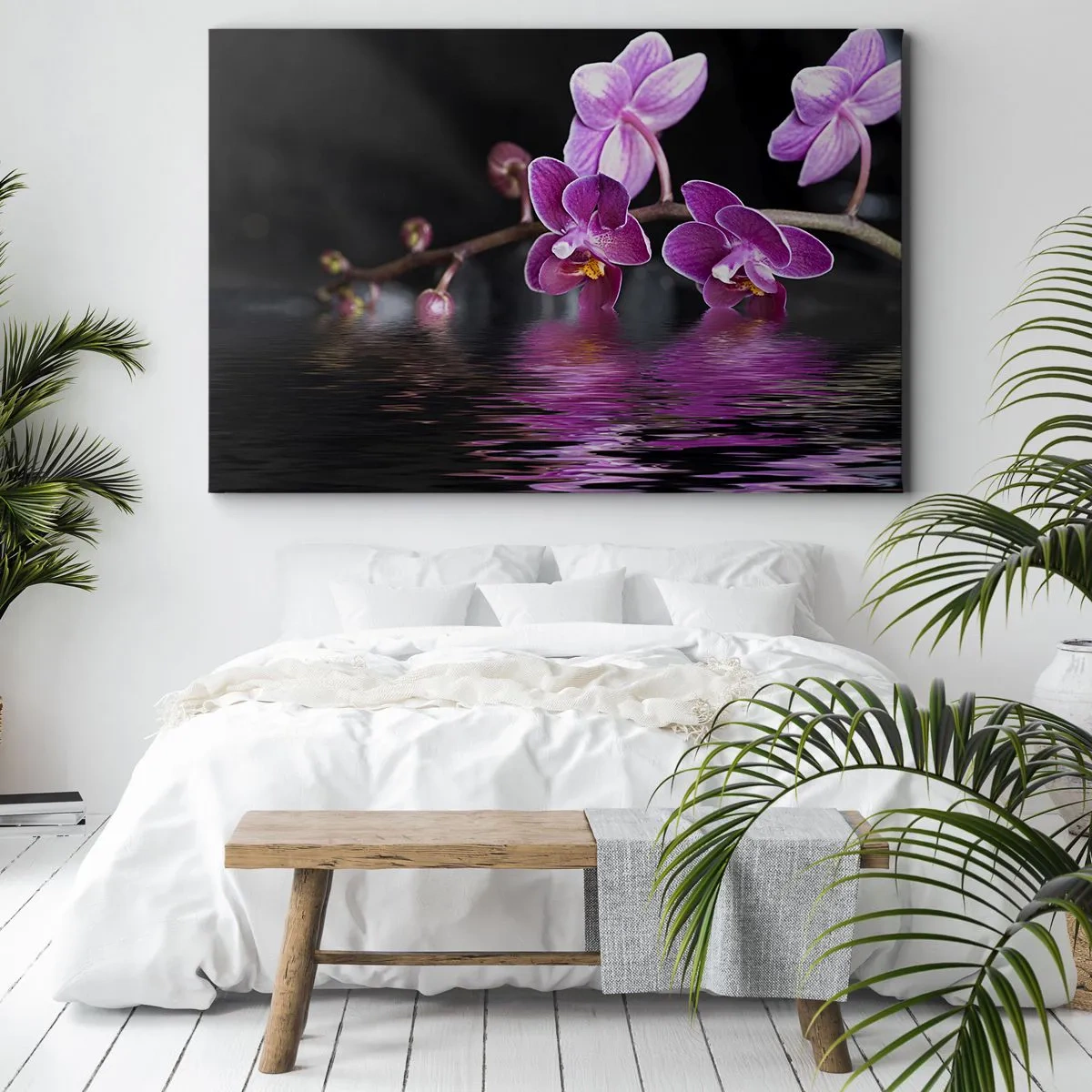 Quadro em tela - Reflexo lilás da beleza - 120x80 cm