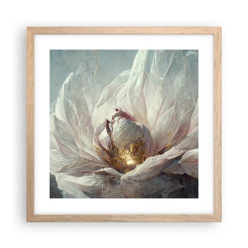 Pôster com moldura de carvalho claro - Floresce uma vez a cada cem anos - 40x40 cm