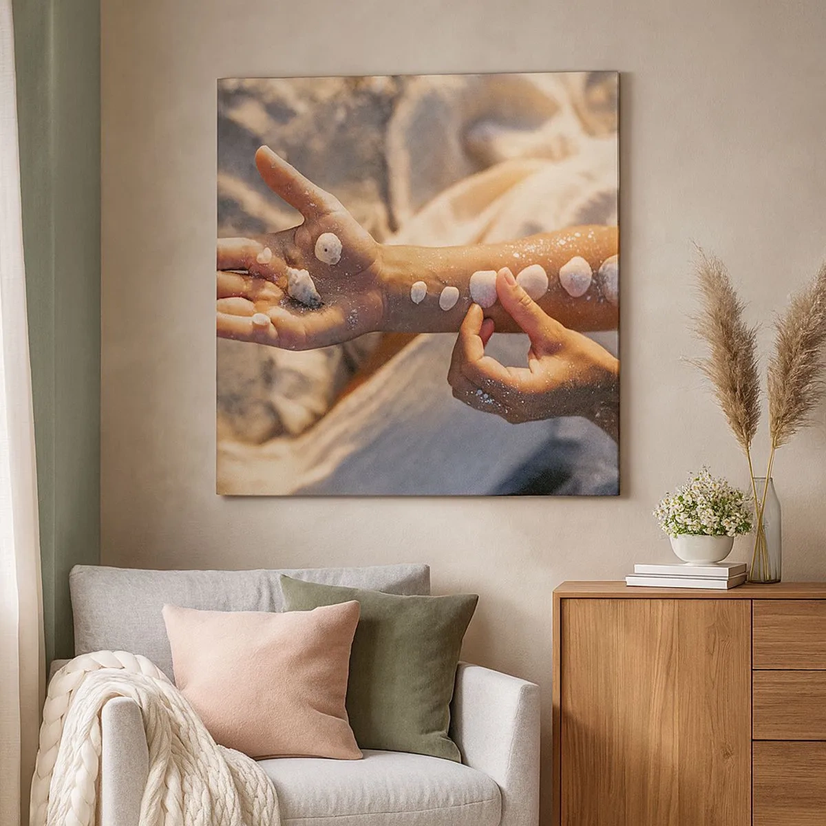 Quadro em tela - Beleza na ponta dos dedos - 30x30 cm