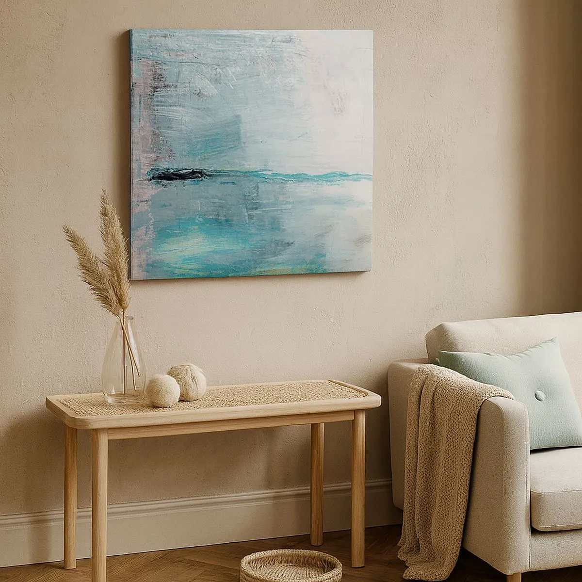 Quadro em tela - Horizontalmente em azul - 30x30 cm