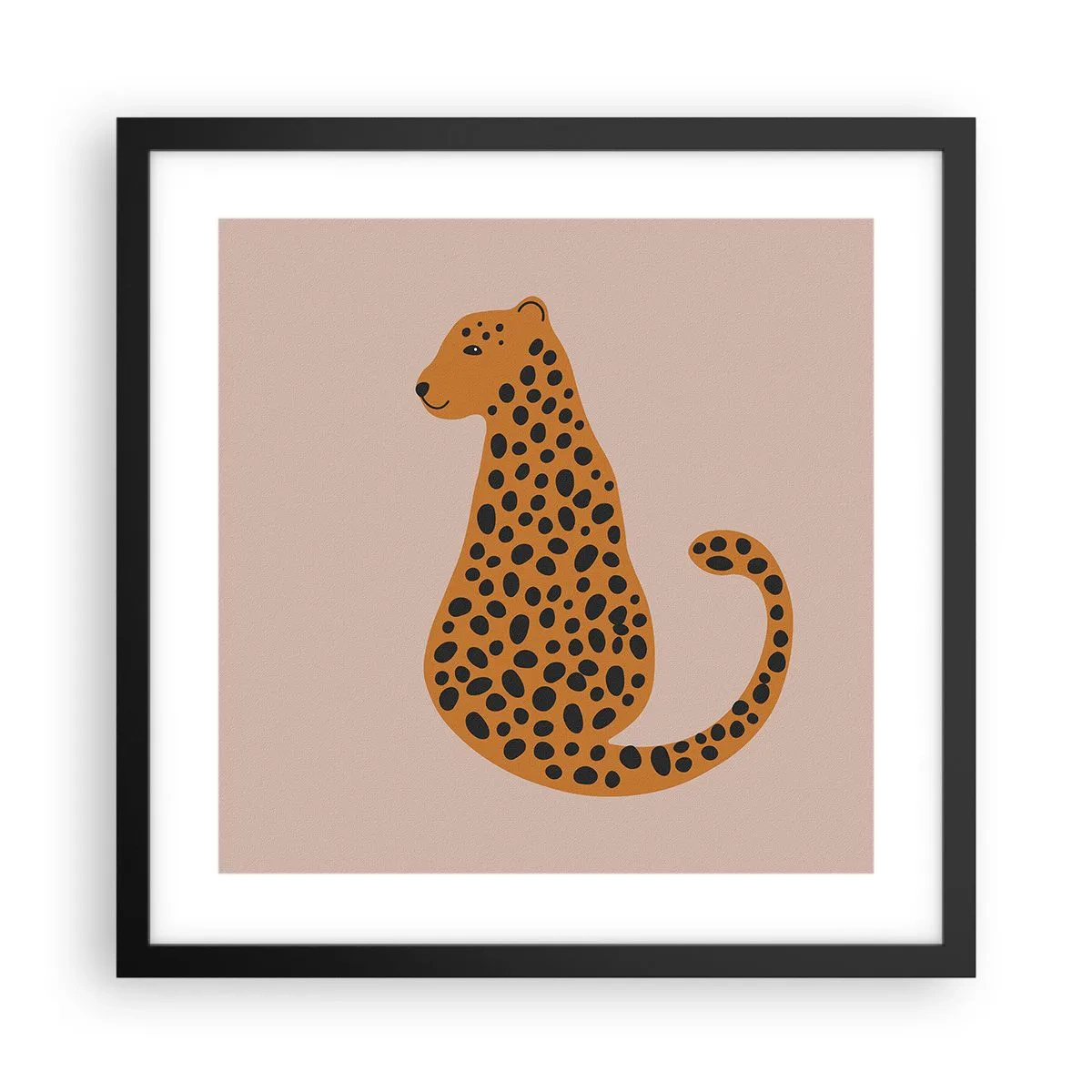 Pôster com moldura preta - A estampa de leopardo está na moda - 40x40 cm