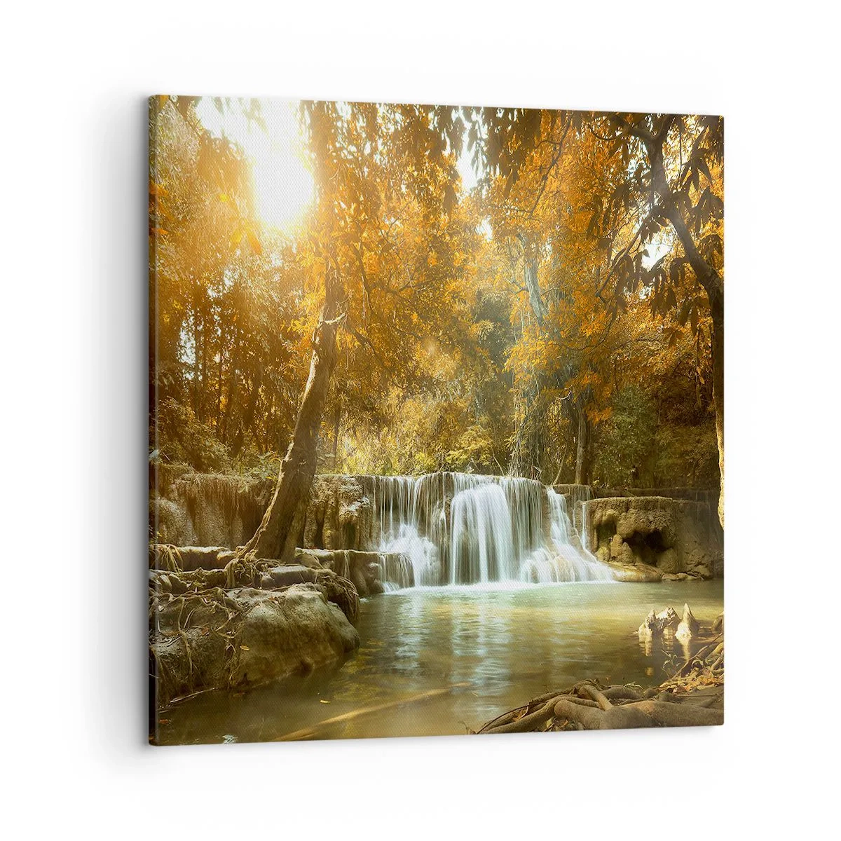 Quadro em tela - A cascata do parque - 50x50 cm