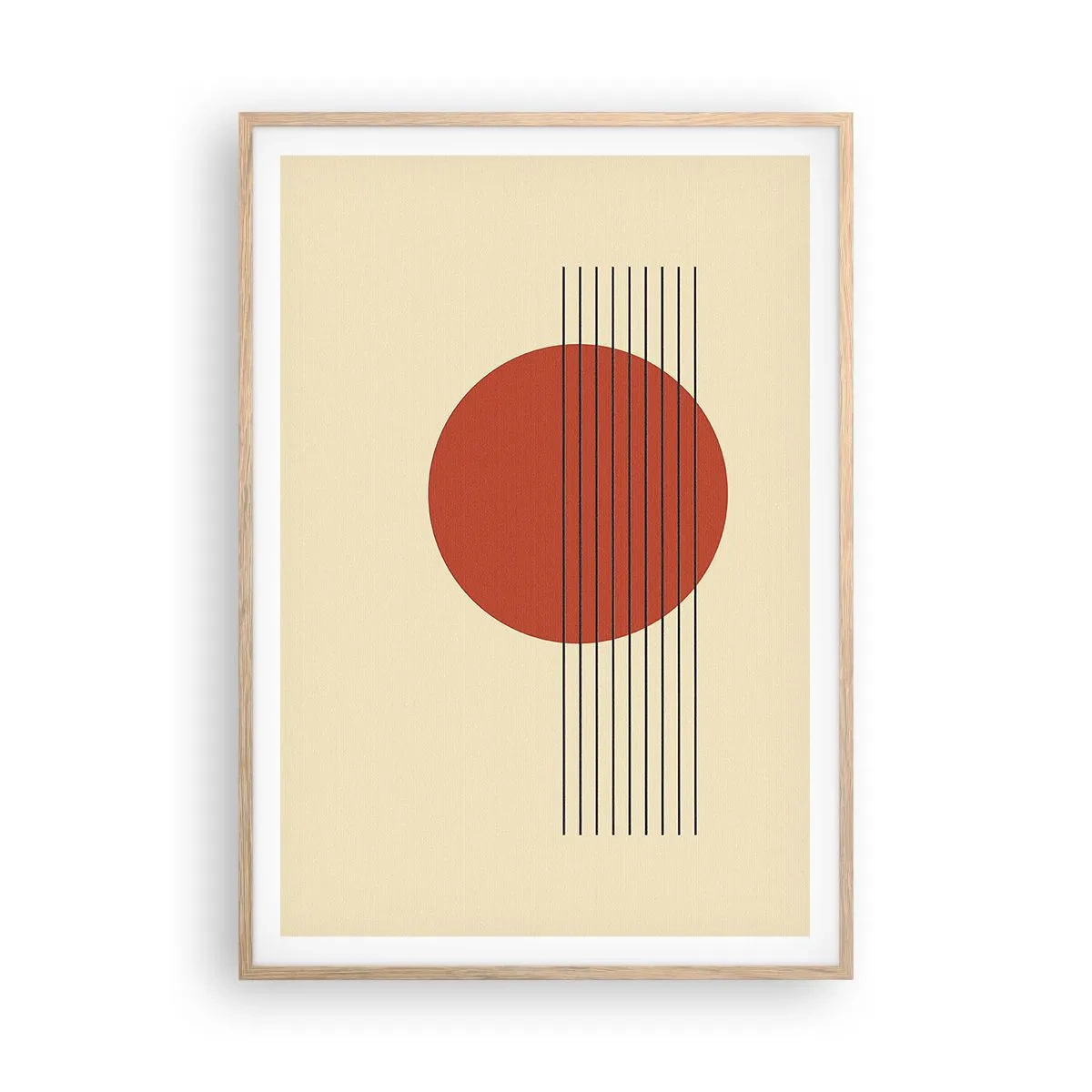 Pôster com moldura de carvalho claro - Em círculo e mais além - 70x100 cm