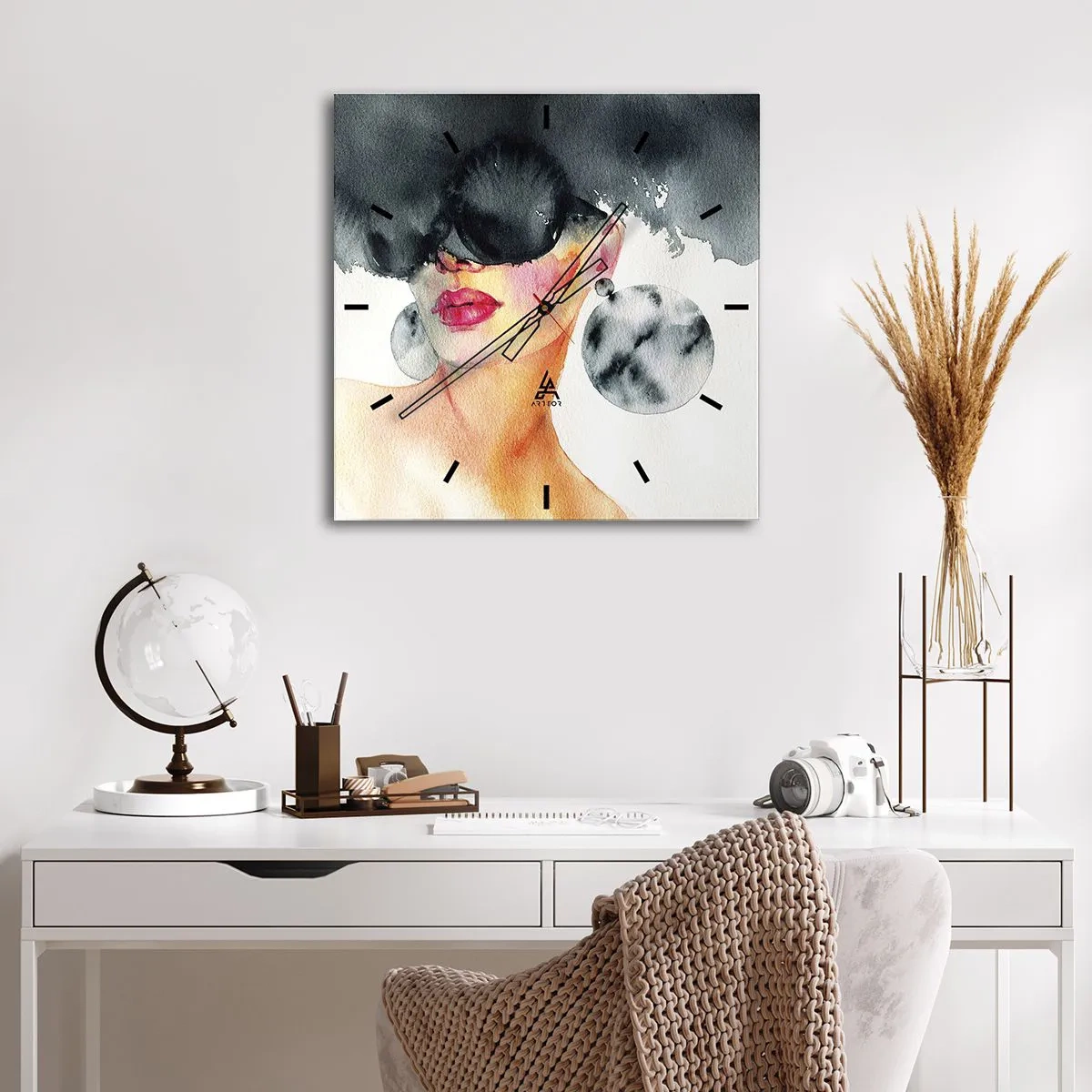 Relógio de parede - Relógio em vidro - O segredo da elegância - 40x40 cm