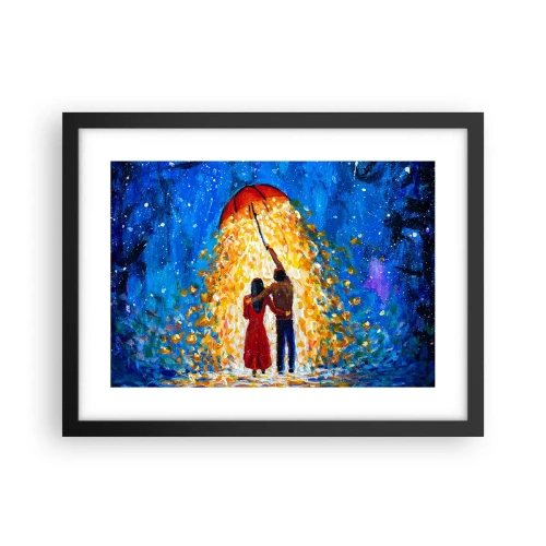 Pôster com moldura preta - A magia de uma noite chuvosa? - 40x30 cm