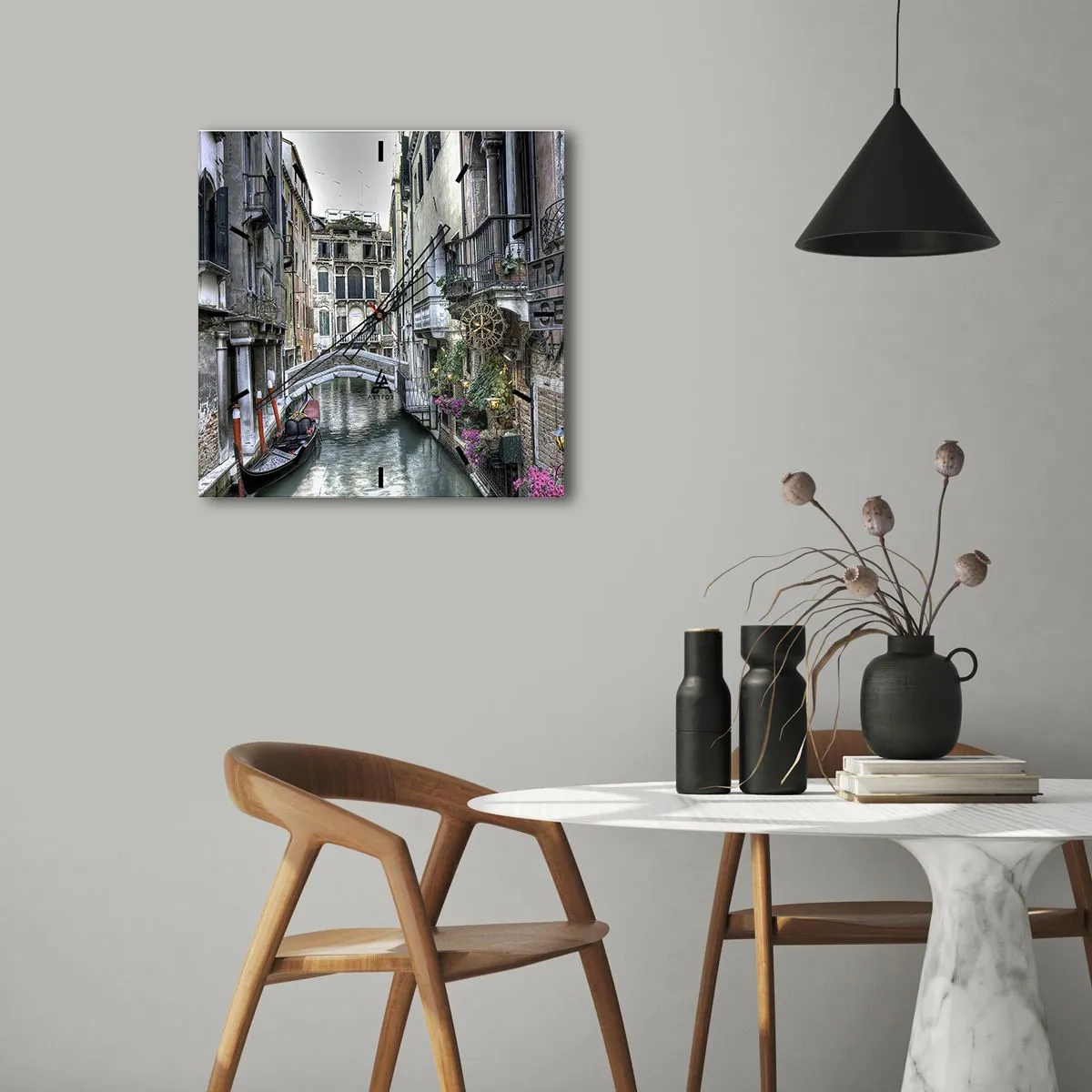 Relógio de parede - Relógio em vidro - Há séculos em devaneio silencioso - 40x40 cm