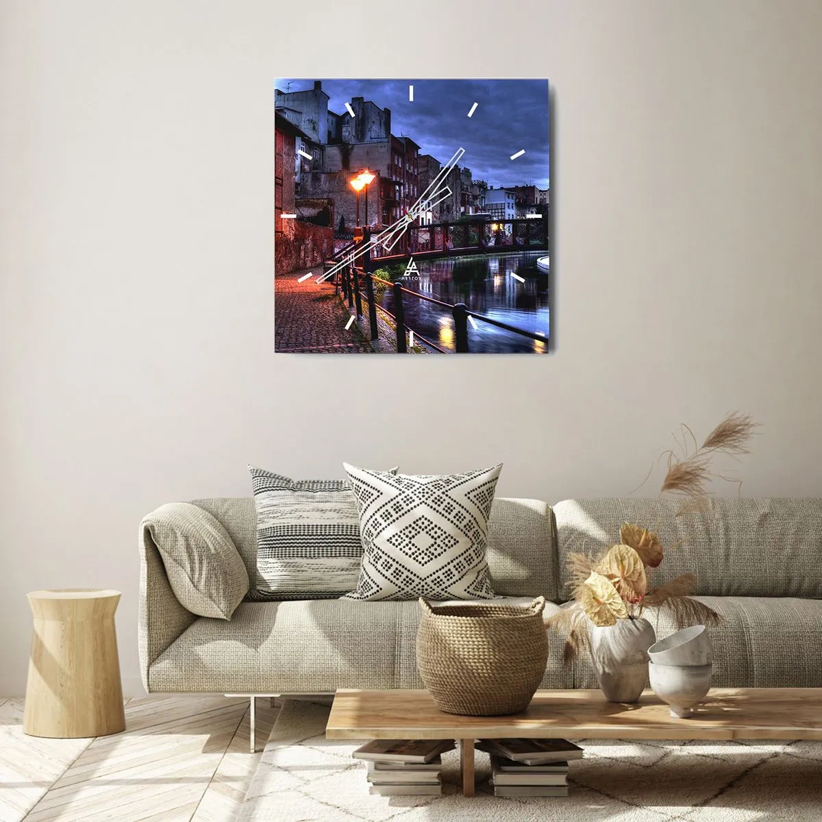 Relógio de parede - Relógio em vidro - A desconhecida Bydgoszcz - 30x30 cm