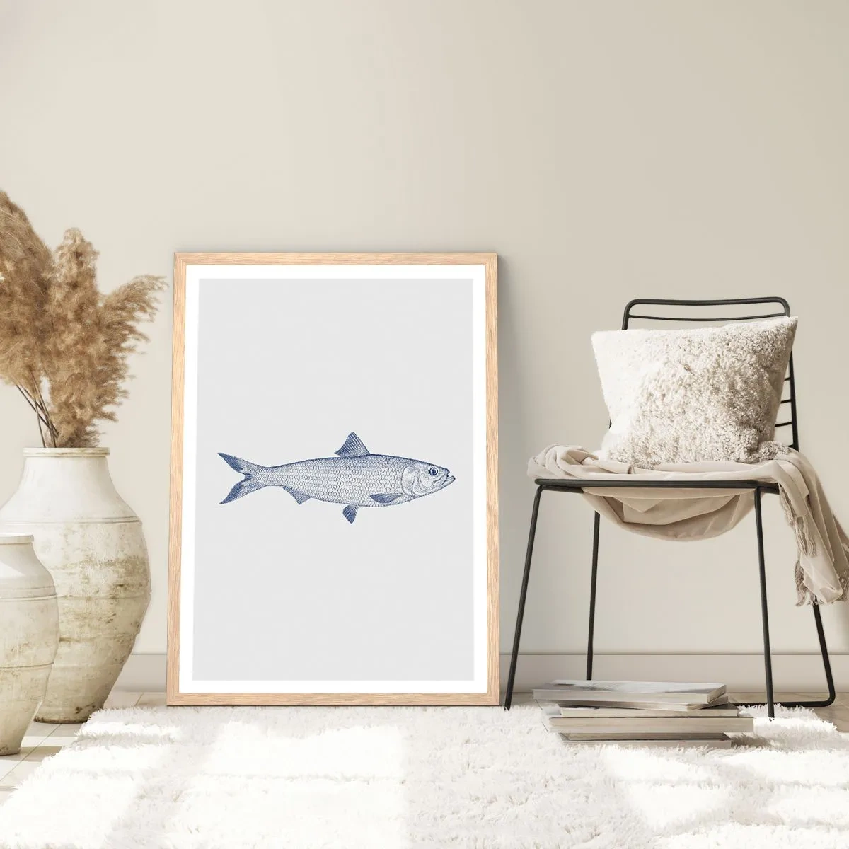 Pôster com moldura de carvalho claro - Saudações dos mares do norte - 61x91 cm