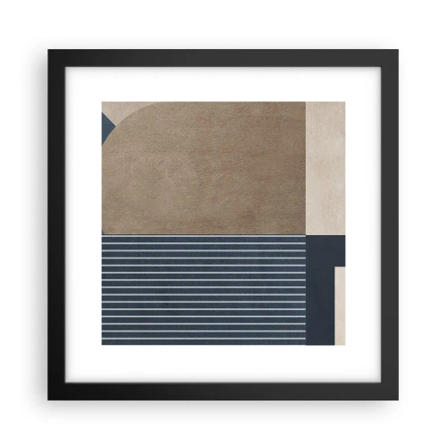 Pôster com moldura preta - Uma composição de simplicidade e redondeza - 30x30 cm