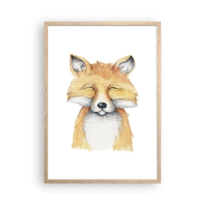 Pôster com moldura de carvalho claro - Humor de raposa - 50x70 cm