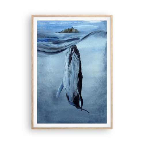 Pôster com moldura de carvalho claro - Dois mundos do norte - 70x100 cm