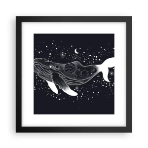 Pôster com moldura preta - No oceano do universo - 30x30 cm