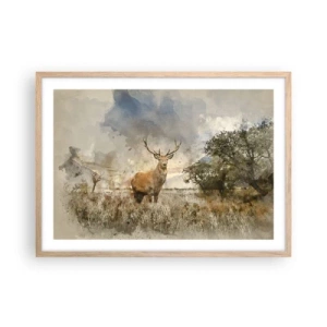 Pôster com moldura de carvalho claro - Dignidade - força - dignidade - 70x50 cm